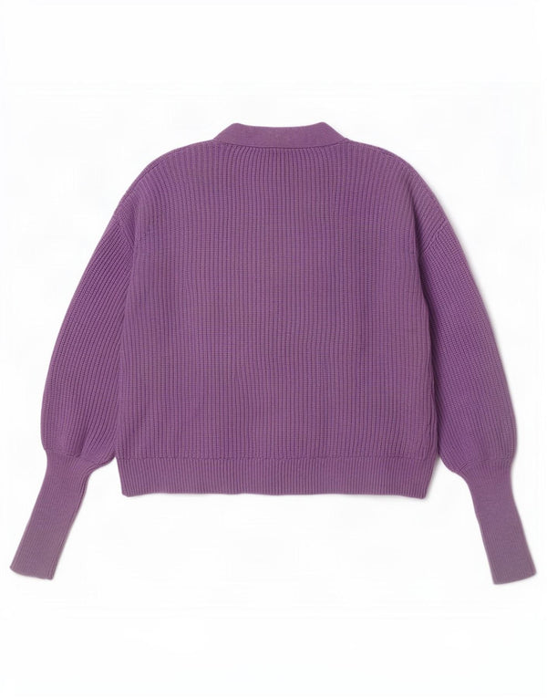 Maglione cardigan corto da donna Marks & Spencer UK 14 Viscosa viola medio