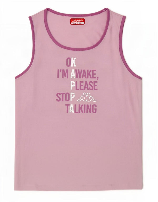 Canotta grafica da donna Kappa UK 16 grande cotone rosa