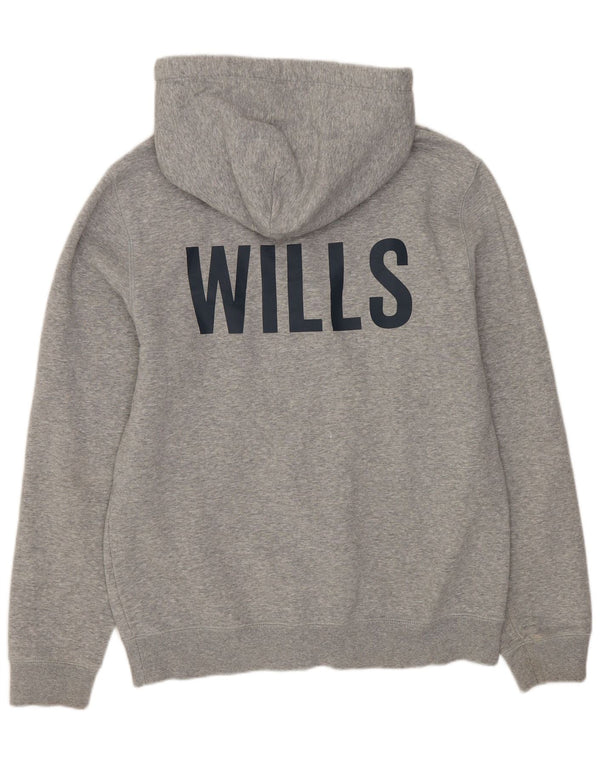 Maglione con cappuccio con zip grafica da donna Jack Wills UK 14 Grigio medio chiazzato