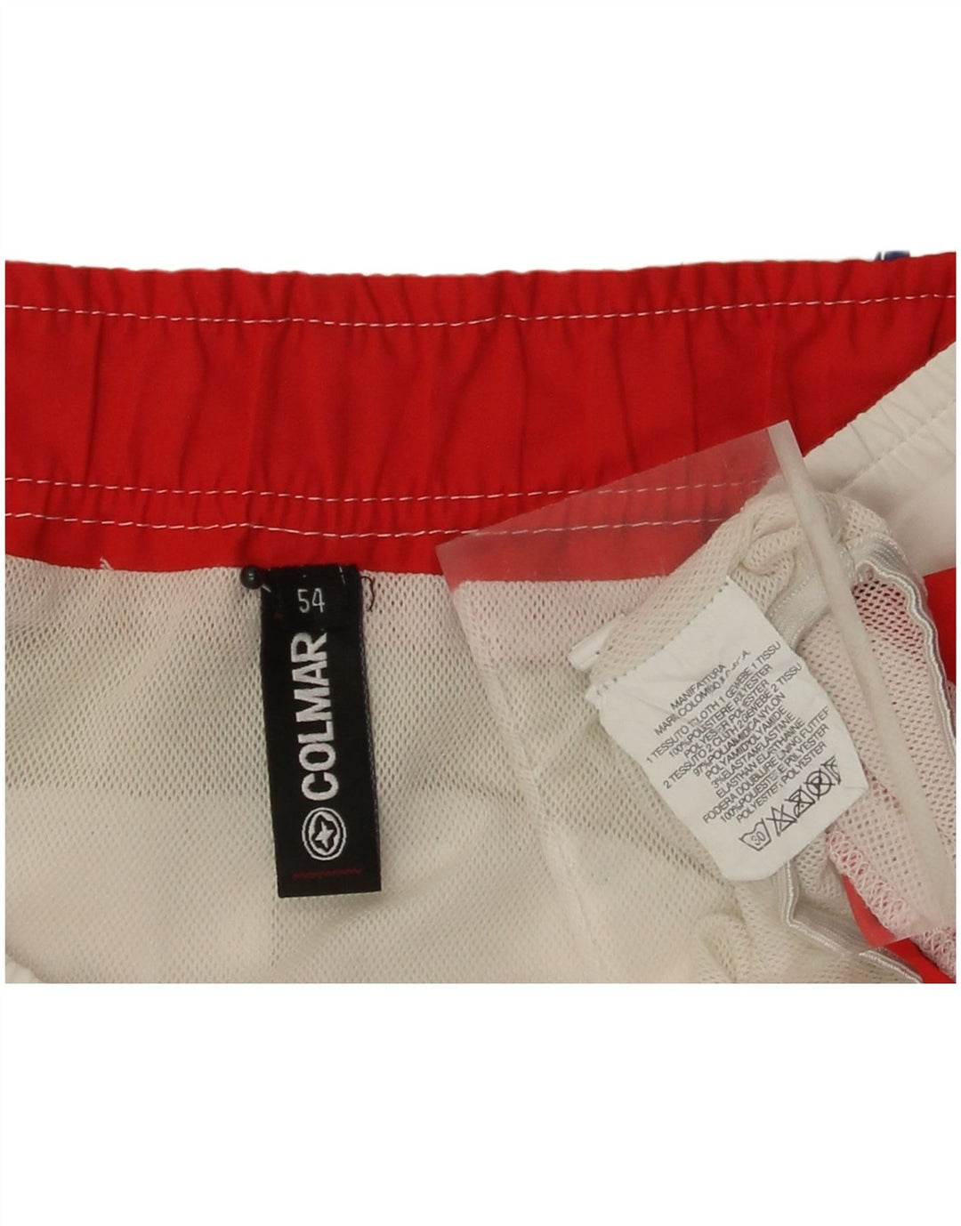 Pantaloncini da bagno grafici da uomo Colmar IT 54 XL Poliestere color block rosso