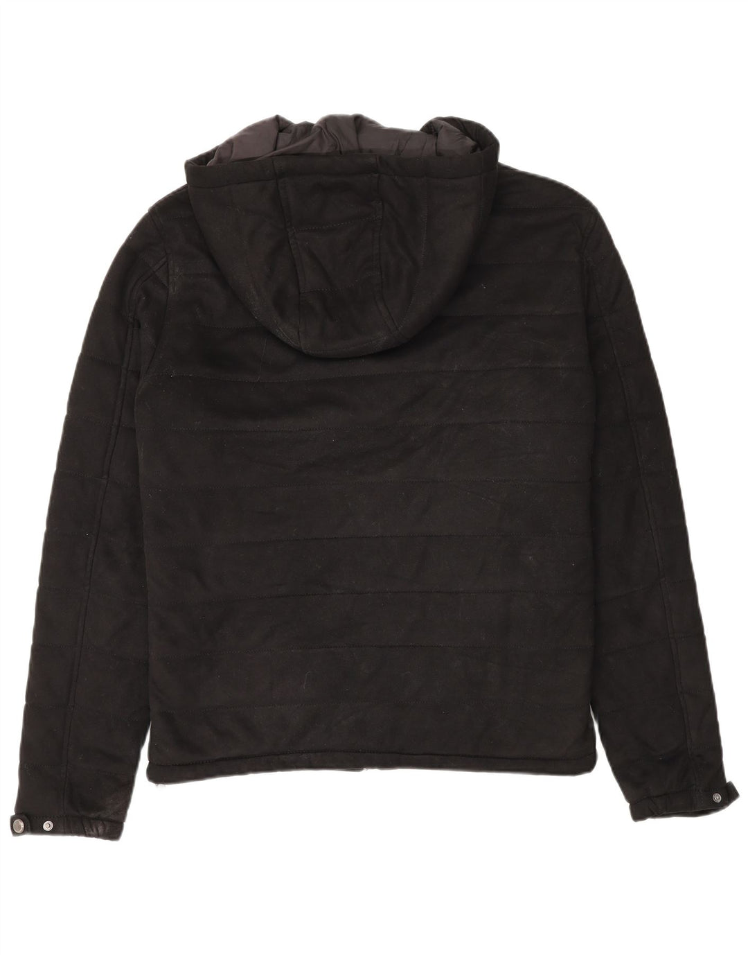 Giacca imbottita con cappuccio da uomo Zara UK 38 poliestere nero medio