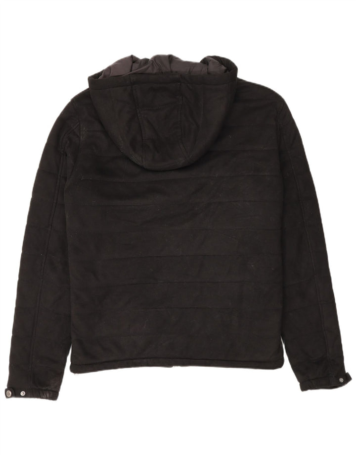 Giacca imbottita con cappuccio da uomo Zara UK 38 poliestere nero medio