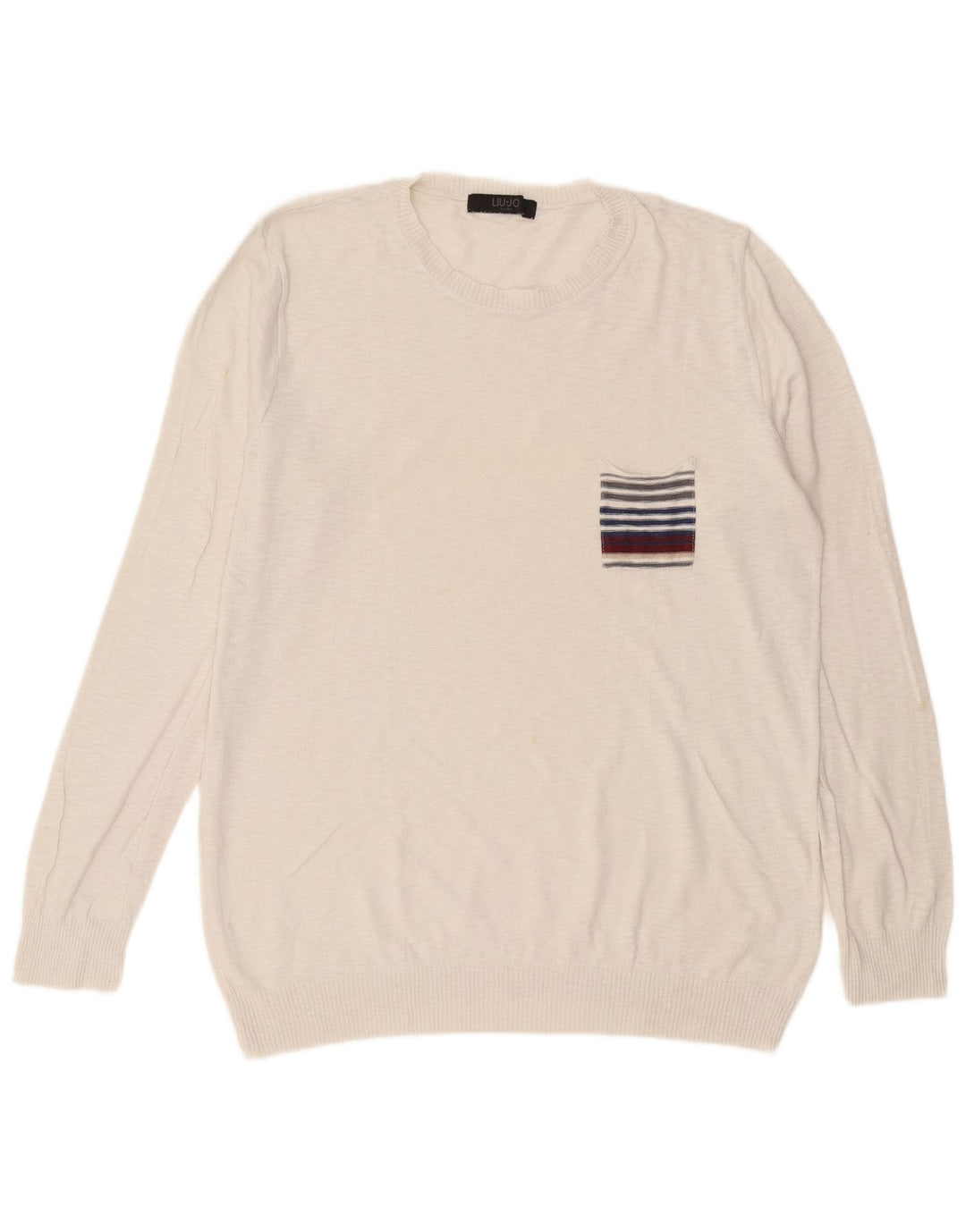 Maglione maglione girocollo da uomo Liu Jo grande bianco