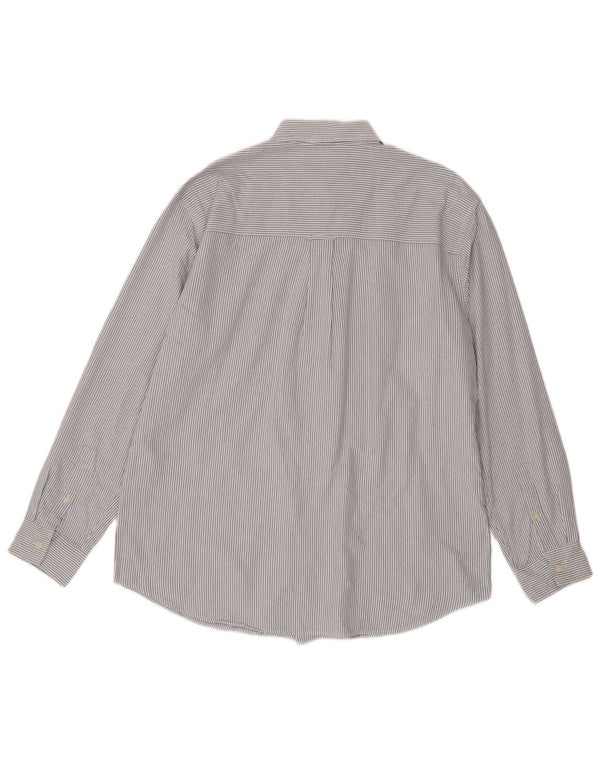 Camicia Uomo Chaps Large Blu Gessato In Cotone