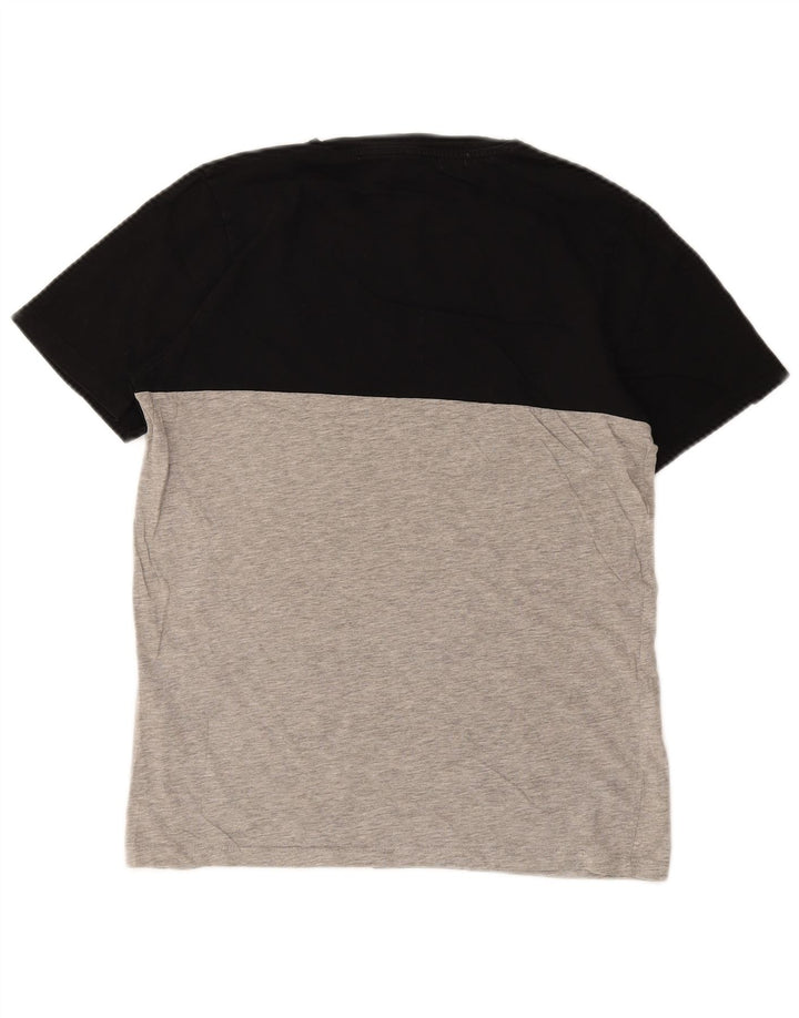 JACK & JONES T-shirt grafica da uomo Top in cotone color block medio nero