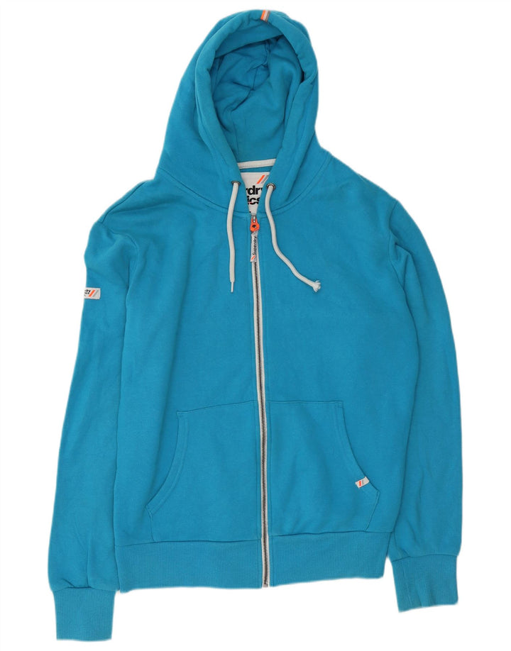 Maglione con cappuccio e zip da uomo Superdry grande in cotone blu