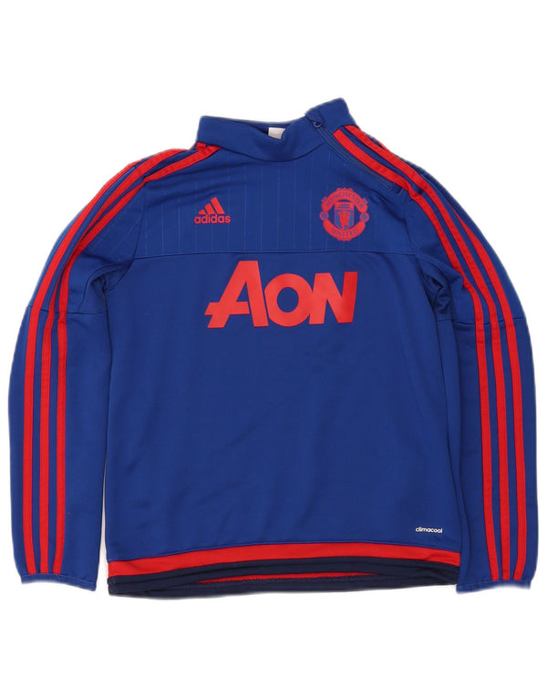 Top della tuta pullover con grafica ADIDAS da ragazzo Climacool 9-10 anni Blu