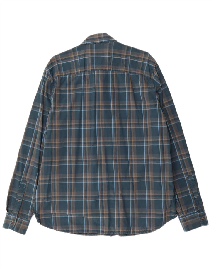 Camicia Timberland da uomo slim fit XL in cotone a quadri blu
