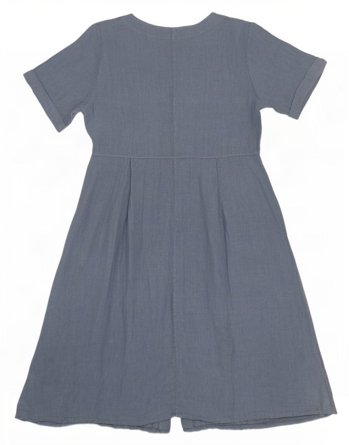Abito a trapezio da donna WoolOvers UK 14 Lino blu grande