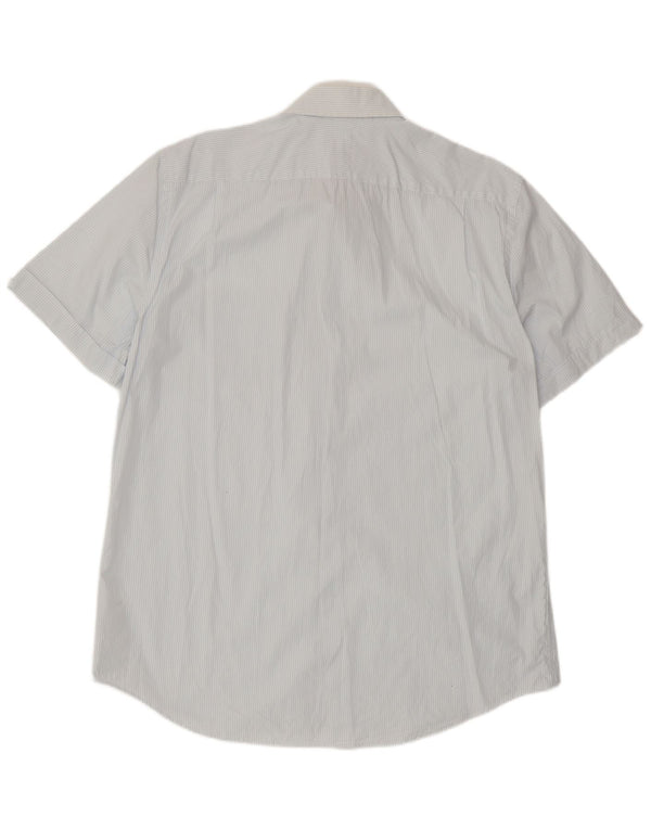 Camicia Lacoste da uomo a maniche corte vestibilità classica taglia 42 grande gessato blu