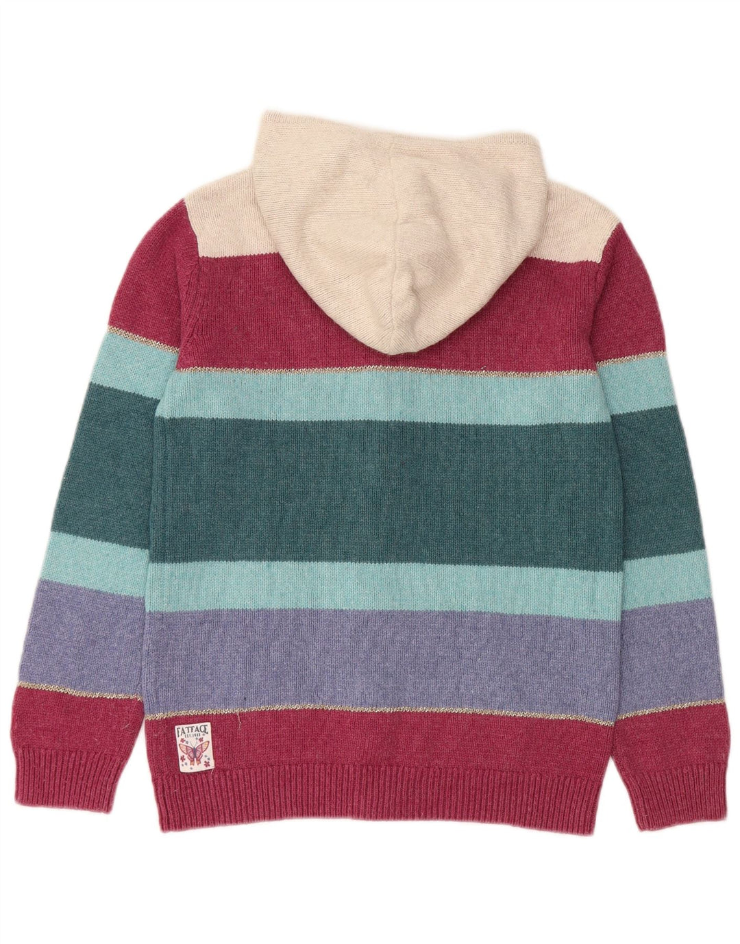 Maglione cardigan con cappuccio per ragazze FAT FACE 12-13 anni a righe multicolore
