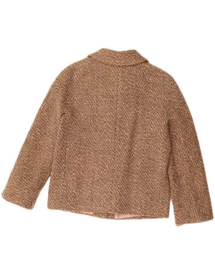 Giacca blazer vintage da donna a 4 bottoni UK 16 grande marrone