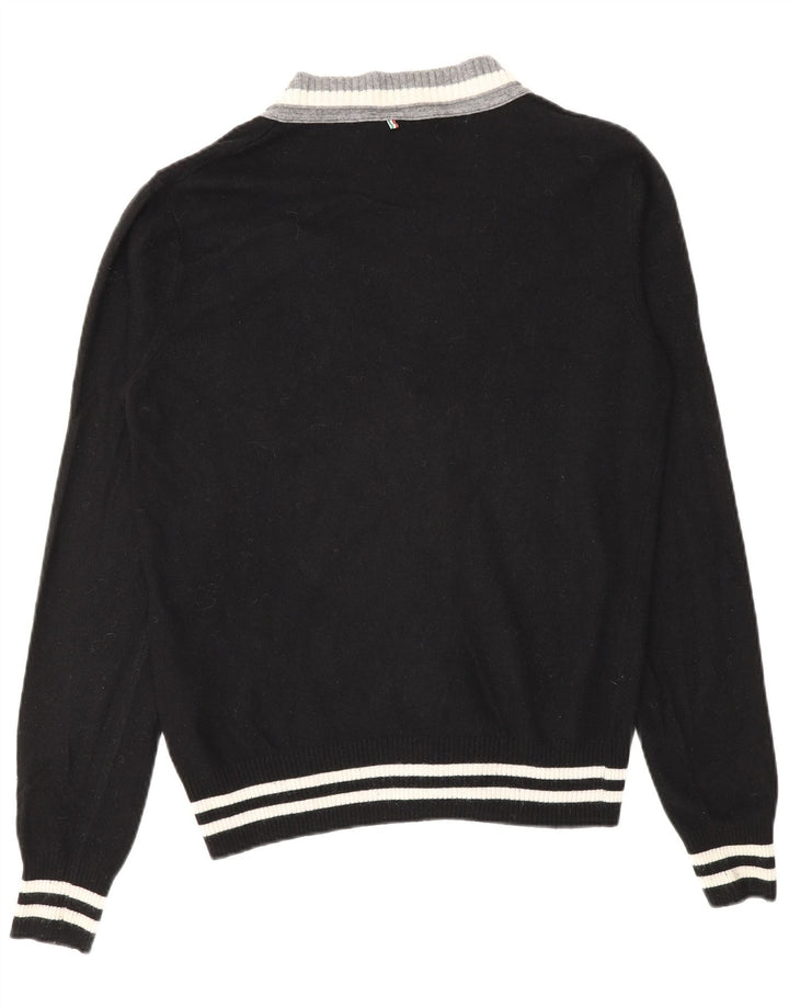Armani Jeans Maglione Cardigan Uomo Piccolo Nero in Viscosa