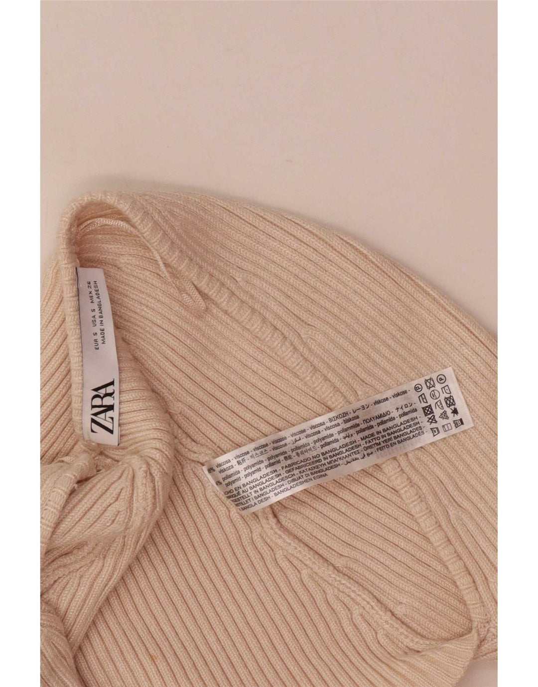 Top Bolero da donna Zara UK 8 piccolo in viscosa beige