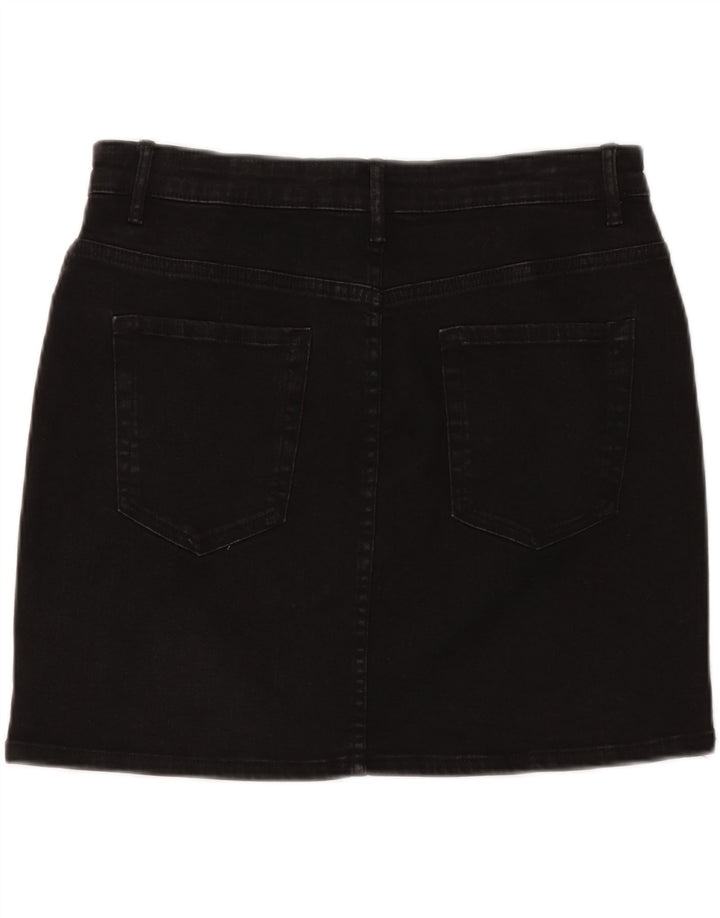 ZARA Womens Denim Skirt W32 Large  Black Cotton Vintage Zara and Second-Hand Zara from Messina Hembry 