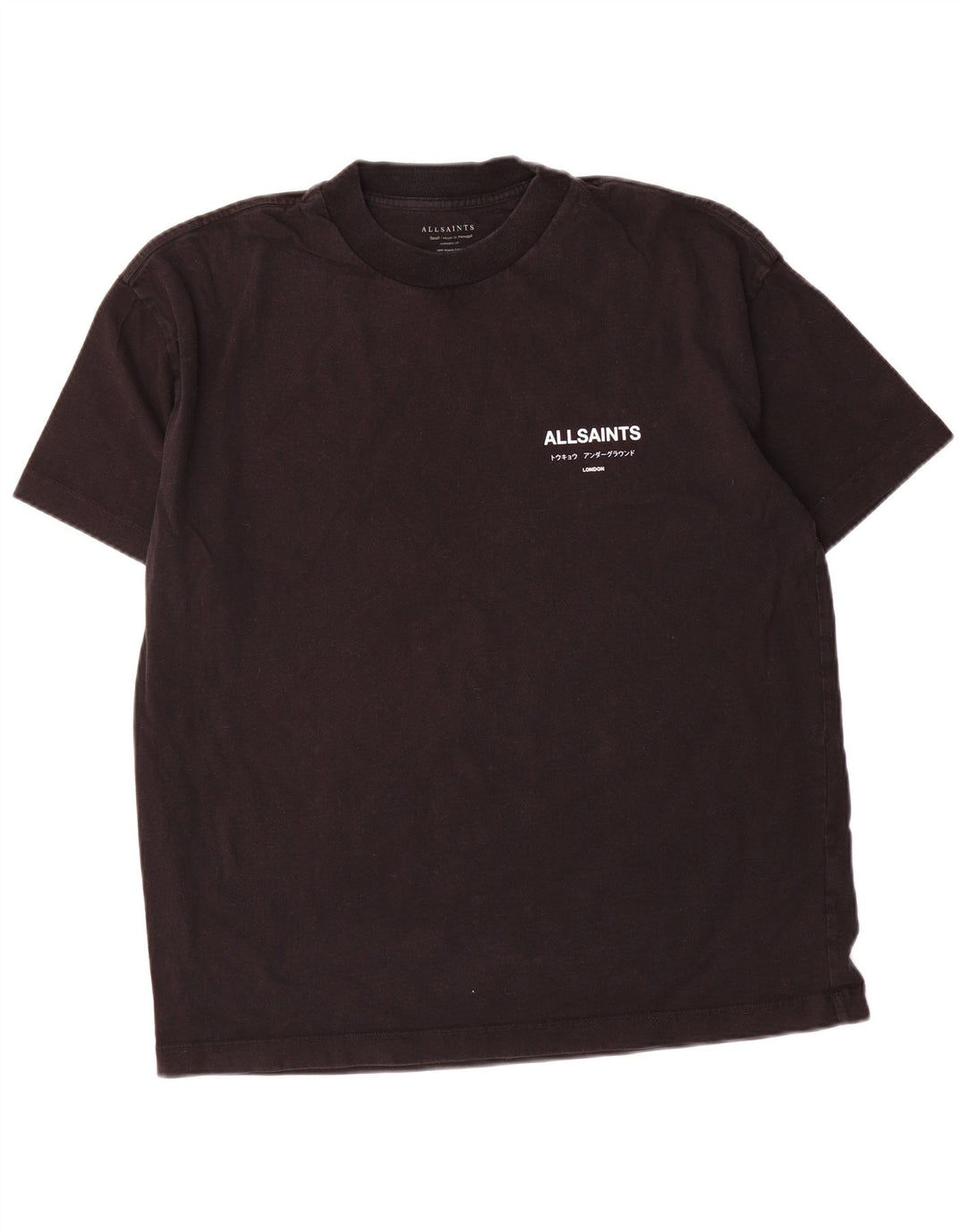T-shirt grafica oversize da uomo All Saints Top piccola in cotone nero