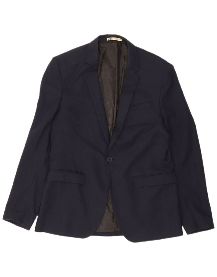 Giacca blazer da uomo a 1 bottone Zara EU 50 blu navy medio