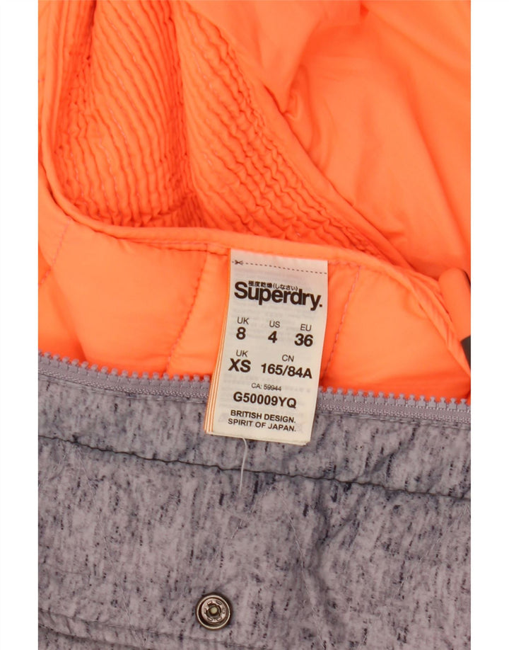 Giacca imbottita con cappuccio da donna Superdry UK 8 XS poliestere color block grigio