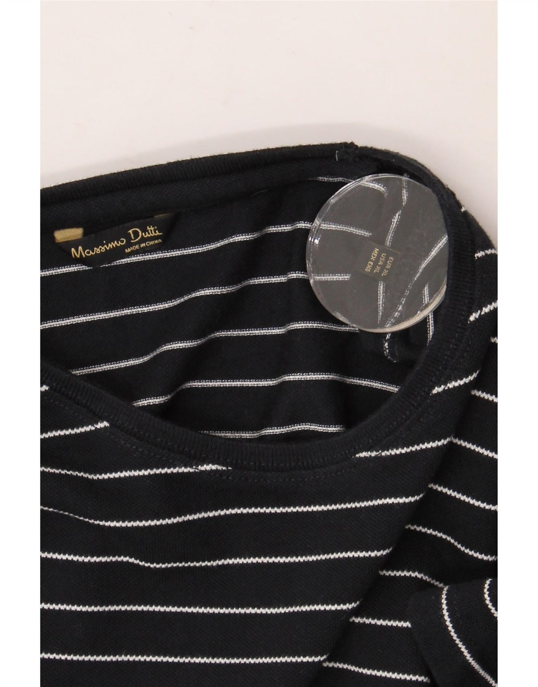 MASSIMO DUTTI T-shirt da uomo Top XL a righe nere