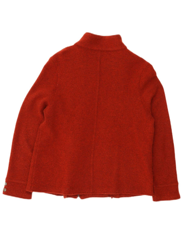 Giacca blazer con zip intera lavorata a maglia da donna Laura Ashley UK 16 Large Red Lambswool