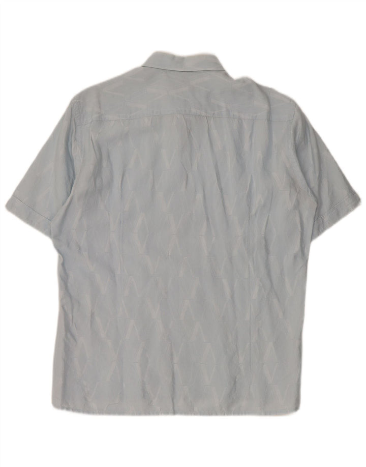 Versace Camicia da uomo a maniche corte Taglia 40 15 3/4 Blu medio geometrico