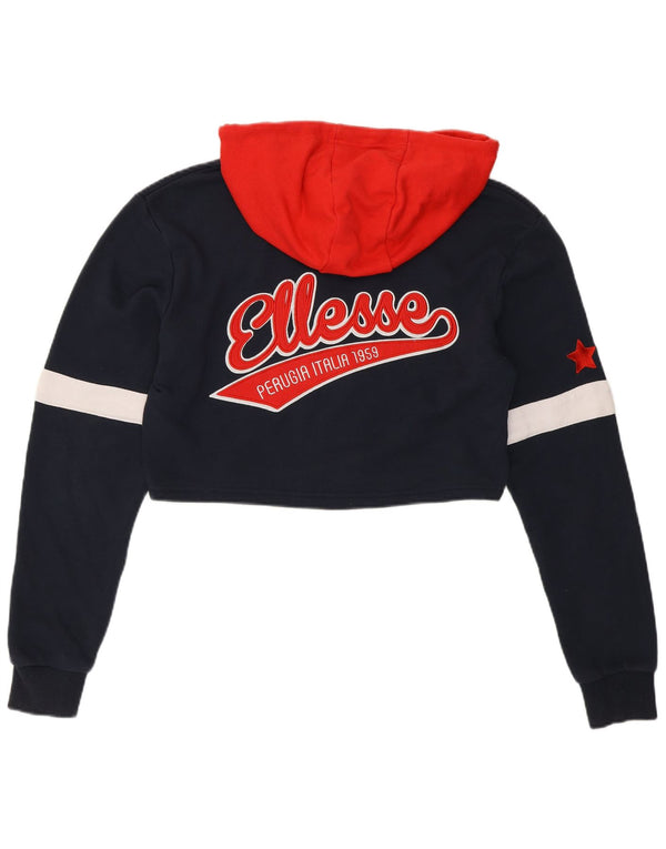 Ellesse Donna Felpa con cappuccio oversize Perugia UK 10 Small Blu Navy