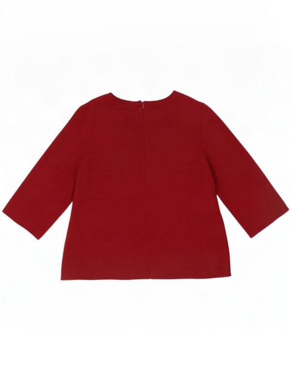 Topshop Camicetta da donna con maniche a 3/4 Top UK 8 Small Bordeaux