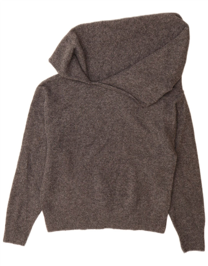 Maglione Zara da donna oversize con collo a scialle UK 10 piccolo poliestere grigio