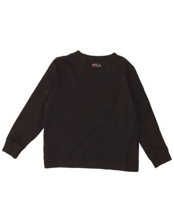 Felpa grafica da donna Fila Jumper UK 14 Large Black Cotton