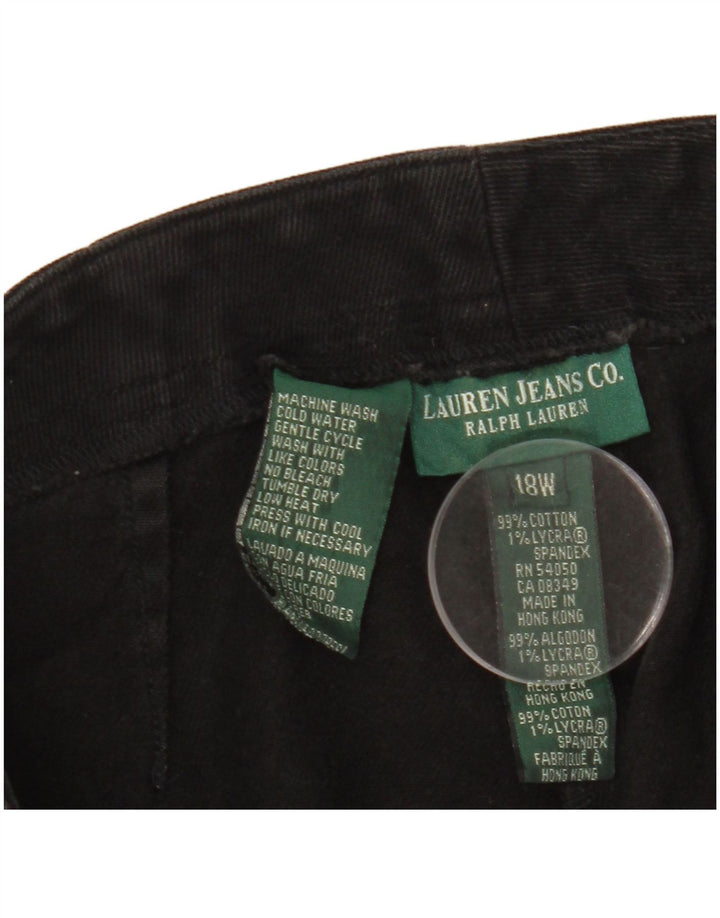 Jeans dritti da donna RALPH LAUREN US 18 2XL W36 L30 Cotone nero