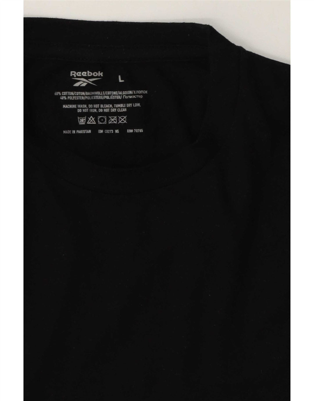 T-shirt Reebok da uomo grande in cotone nero
