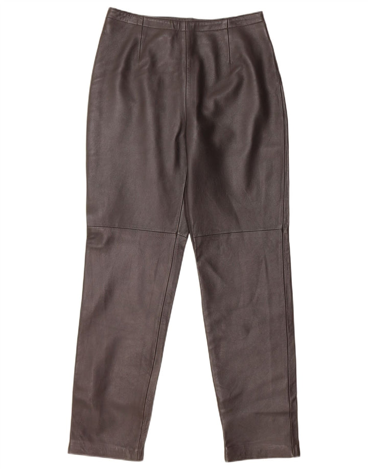 Pantaloni in pelle affusolati da donna GIANNI US 4 Small W26 L28 in pelle marrone