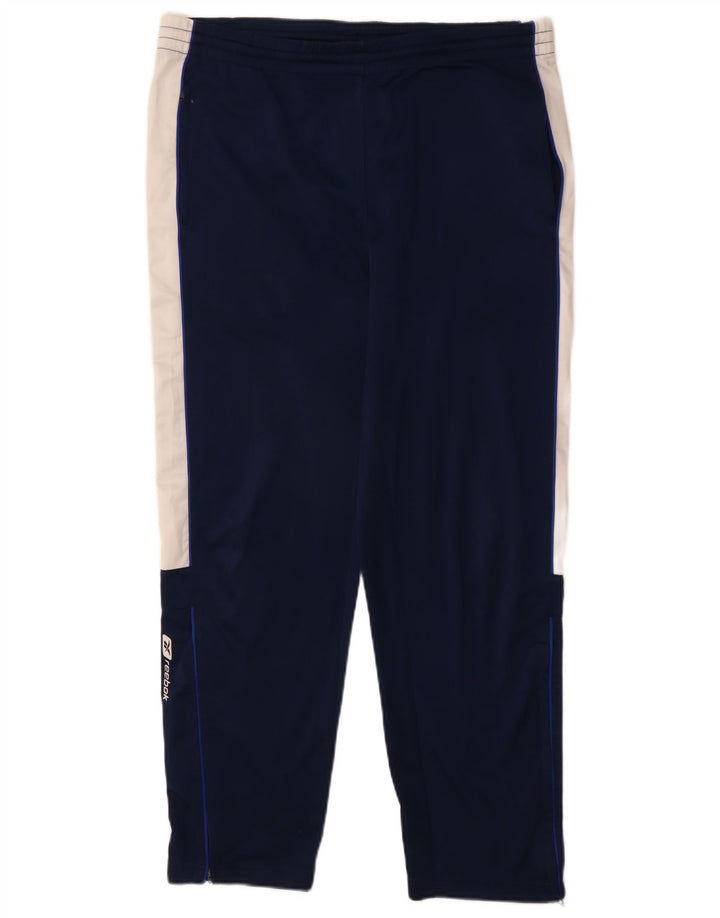 REEBOK Mens Tracksuit Trousers XS Navy Blue Colourblock