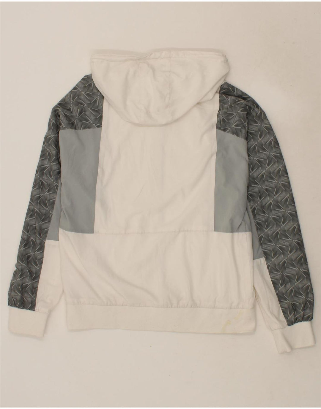SNEAKER FREAK  Mens Hooded Rain Jacket UK 38 Medium White Colourblock Vintage Sneaker Freak and Second-Hand Sneaker Freak from Messina Hembry 