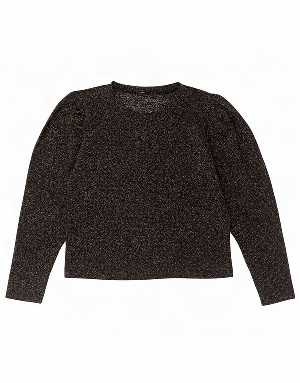 Zara Womens Top Long Sleeve UK 12 Medium Black
