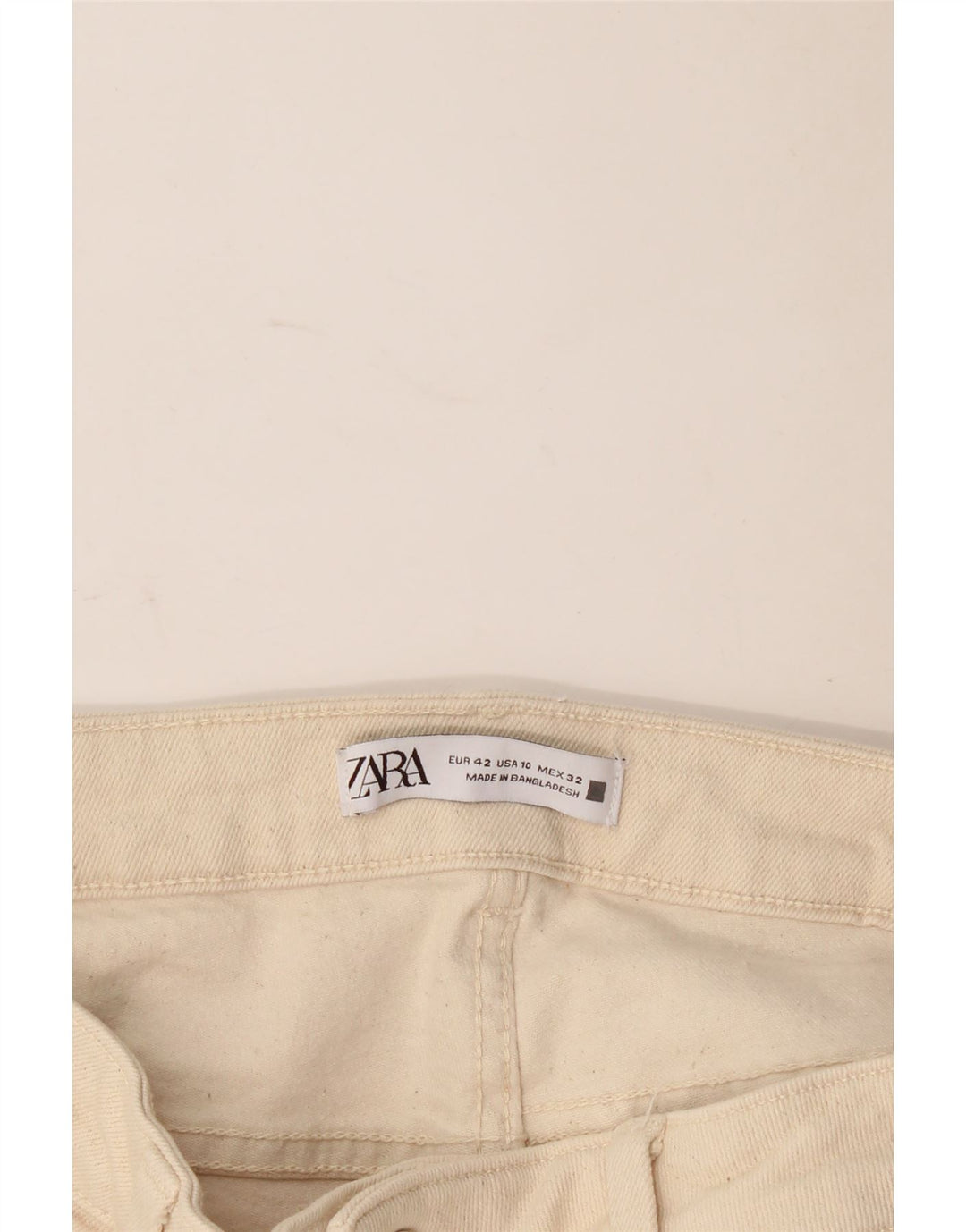 Jeans slim da donna Zara EU 42 Large W32 L28 Beige