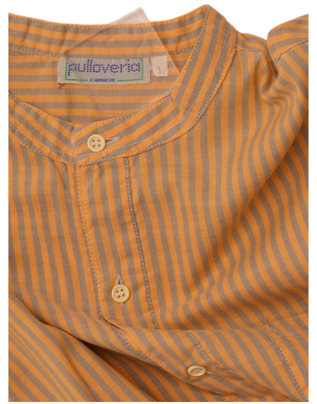 PULLOVERIA Camicia pullover a maniche corte da uomo a righe grandi arancioni