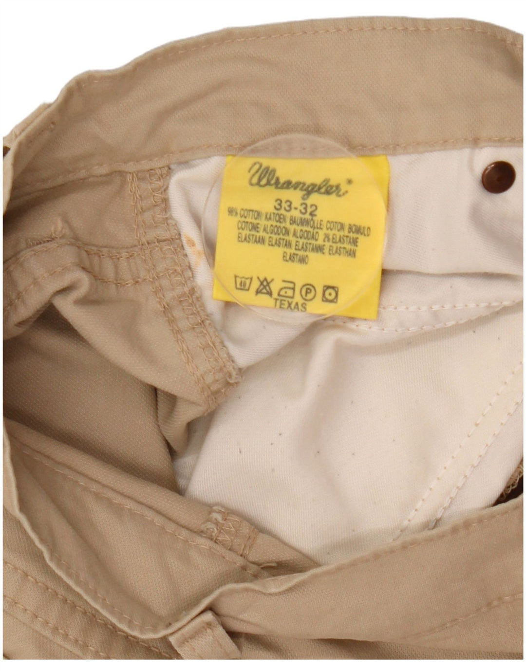 Pantaloni casual dritti da uomo Wrangler Texas W32 L33 in cotone beige