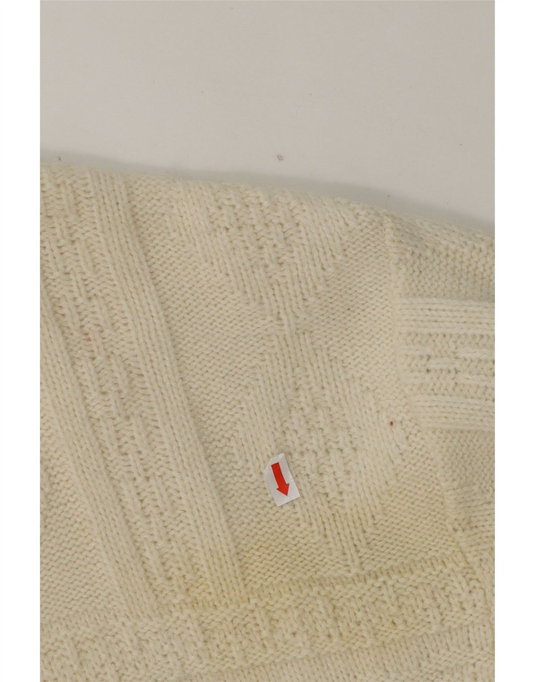 STEFANEL Mens Crew Neck Jumper Sweater XL Beige Wool Vintage Stefanel and Second-Hand Stefanel from Messina Hembry 