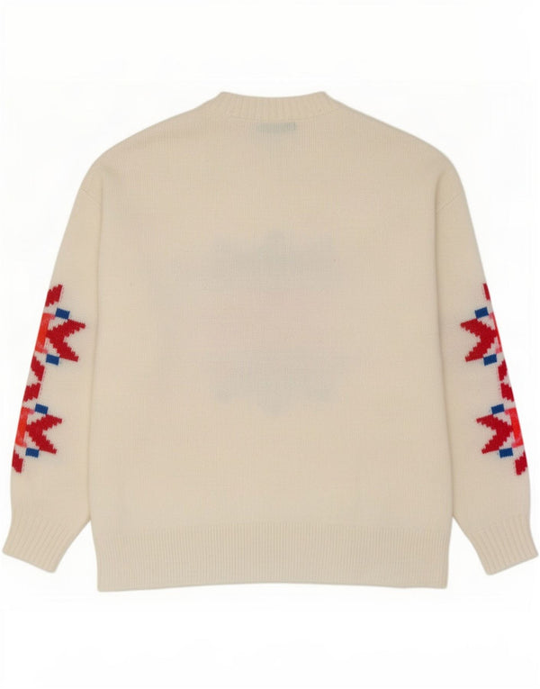 Maglione maglione girocollo da donna Marks & Spencer UK 14 medio bianco sporco