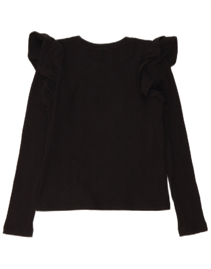 Top corto a maniche lunghe da donna Zara UK 10 piccolo nero