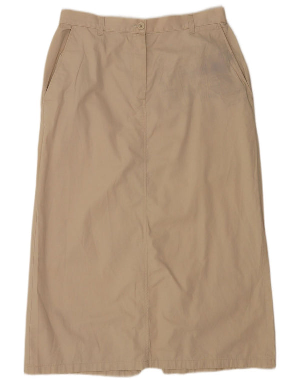 Gonna dritta da donna Marks & Spencer UK 14 grande W32 cotone beige