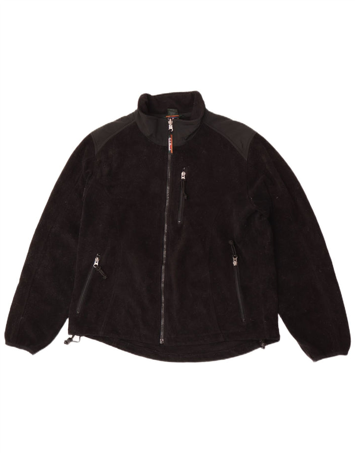 Giacca in pile da donna L.L.Bean UK 16 Large Nero Colourblock Poliestere