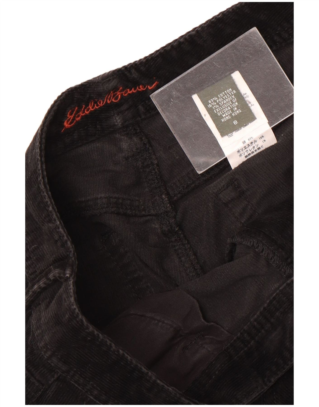 Pantaloni da donna in velluto a coste bootcut Eddie Bauer US 8 Medium W30 L31 Neri