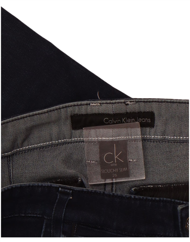 Jeans slim da donna Calvin Klein Slouchy Crop W26 L25 Blu Navy