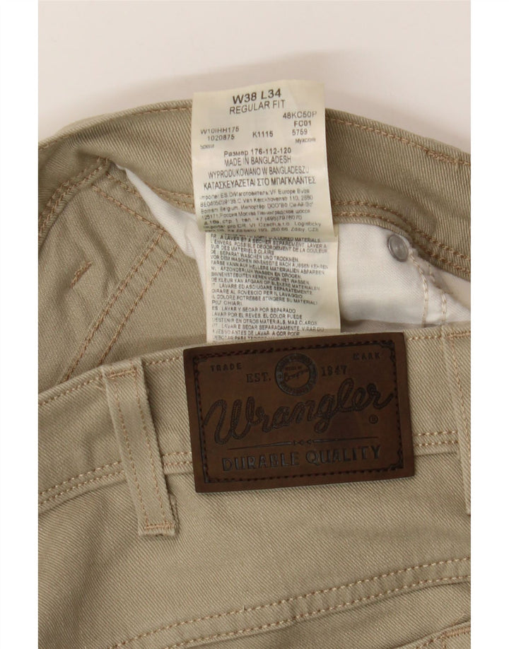 Jeans dritti da uomo Wrangler vestibilità regolare W38 L34 cotone verde