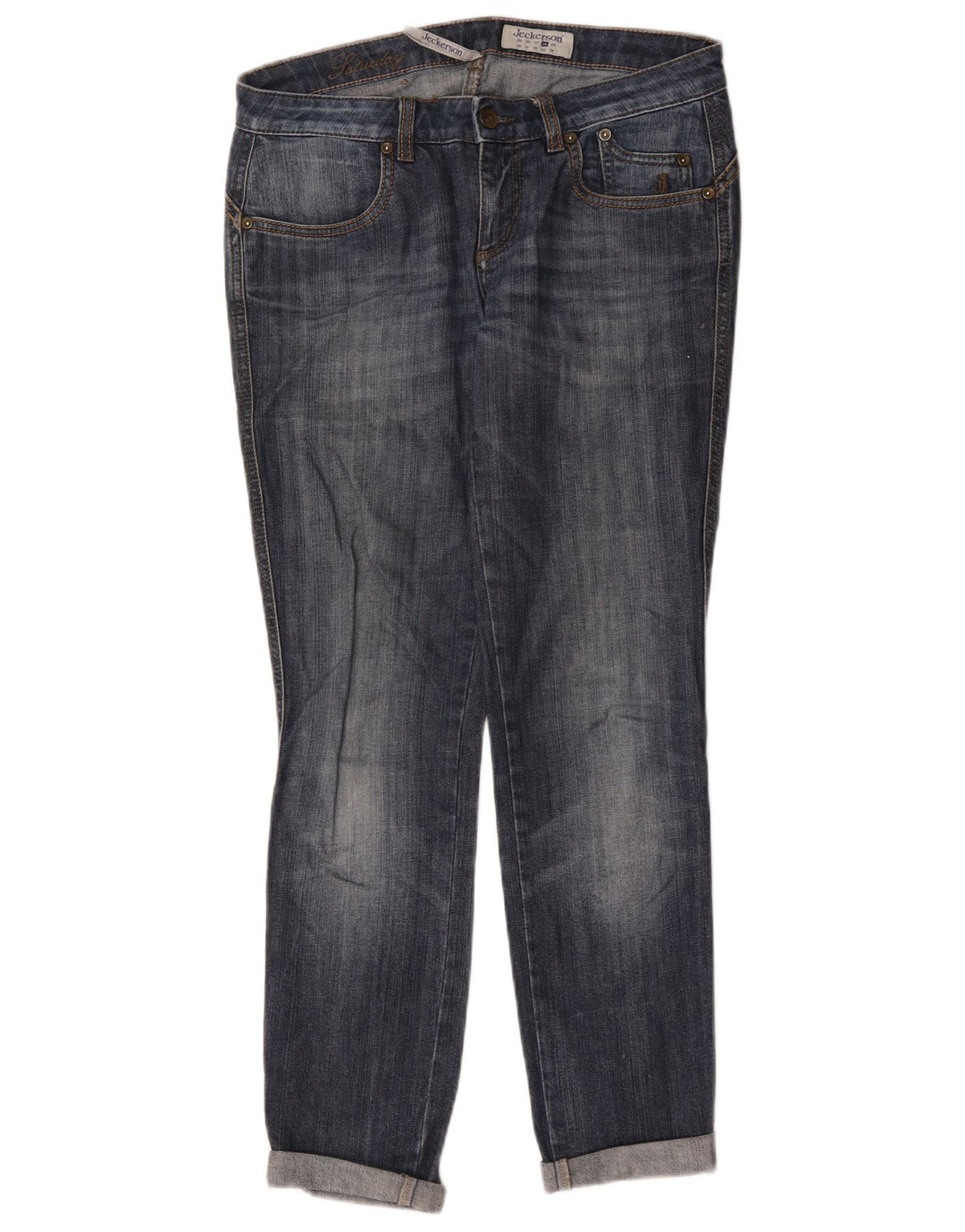 Jeans slim da donna Jeckerson W28 L27 cotone blu