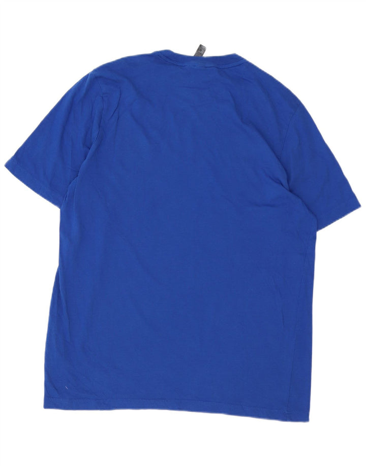 T-shirt grafica da uomo Adidas Top in cotone blu medio