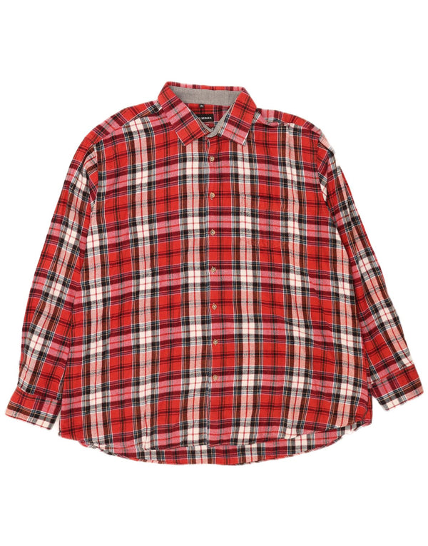 Bernd Berger Camicia da uomo in flanella dal taglio moderno 3XL Cotone scozzese rosso