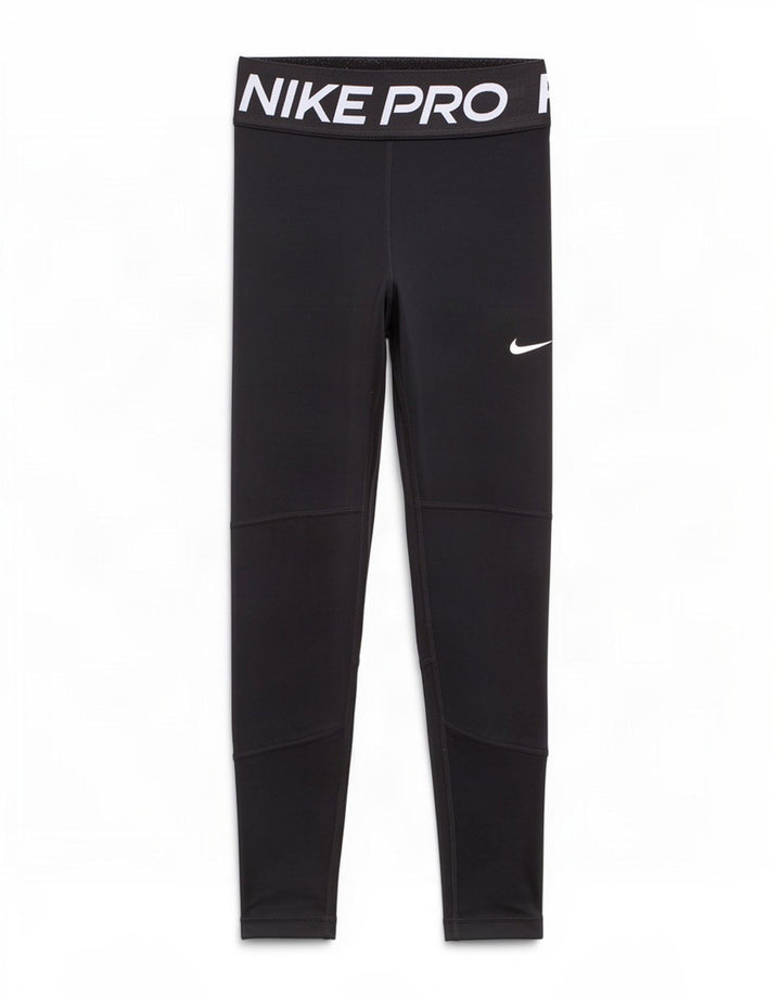 Leggings grafici Nike Dri Fit per ragazze 8-9 anni piccoli in poliestere nero